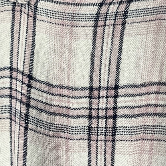 MOON & STARS Plaid Front Tie Cross Back Bell Sleeve Top - Picture 6 of 7